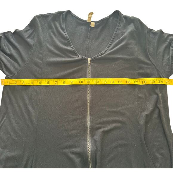 ComfyUSA Cardigan Womens Black Zip Front Swing Drape - XL - Picture 4 of 7